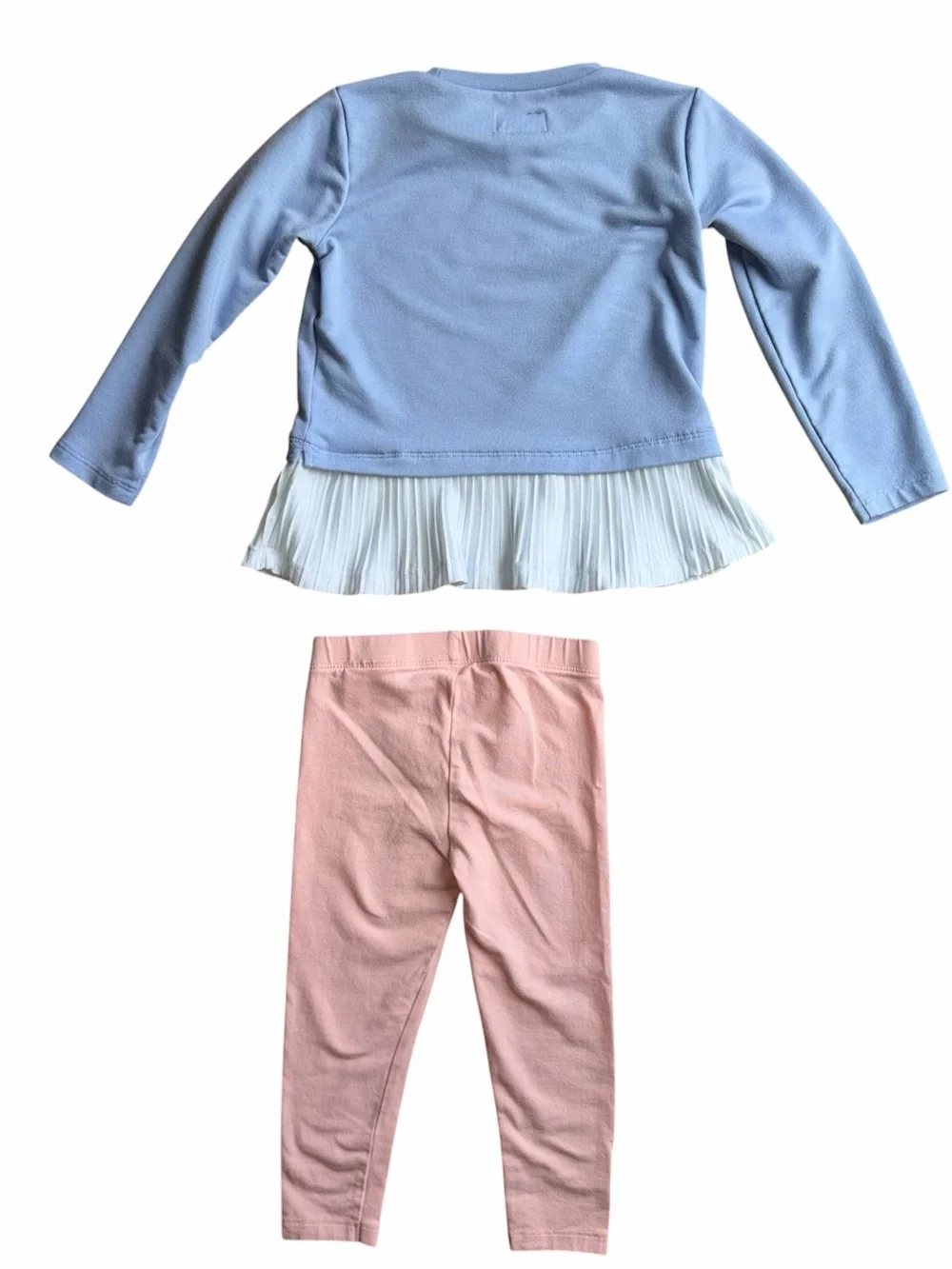 Converse Little Girls Blue Top with White Ruffle & Light Pink Leggings Set Sz 3T